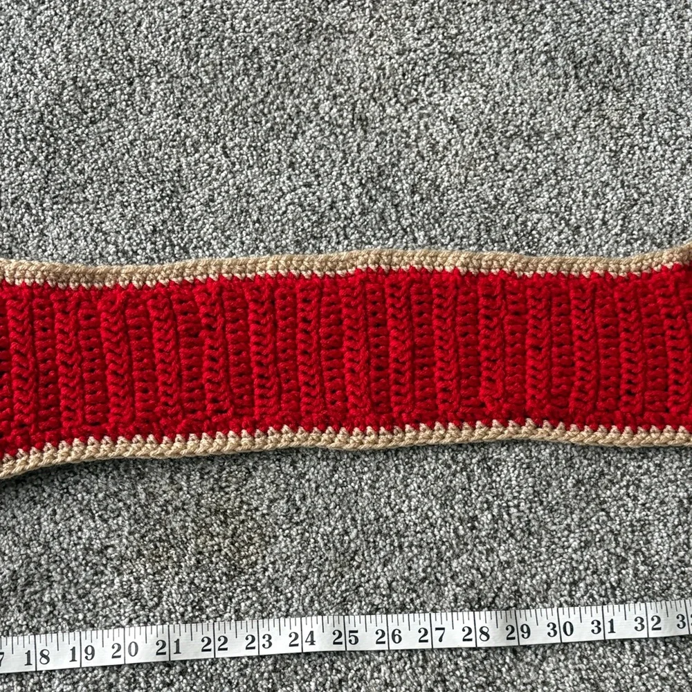 Red and Tan Paw Print Kids Scarf